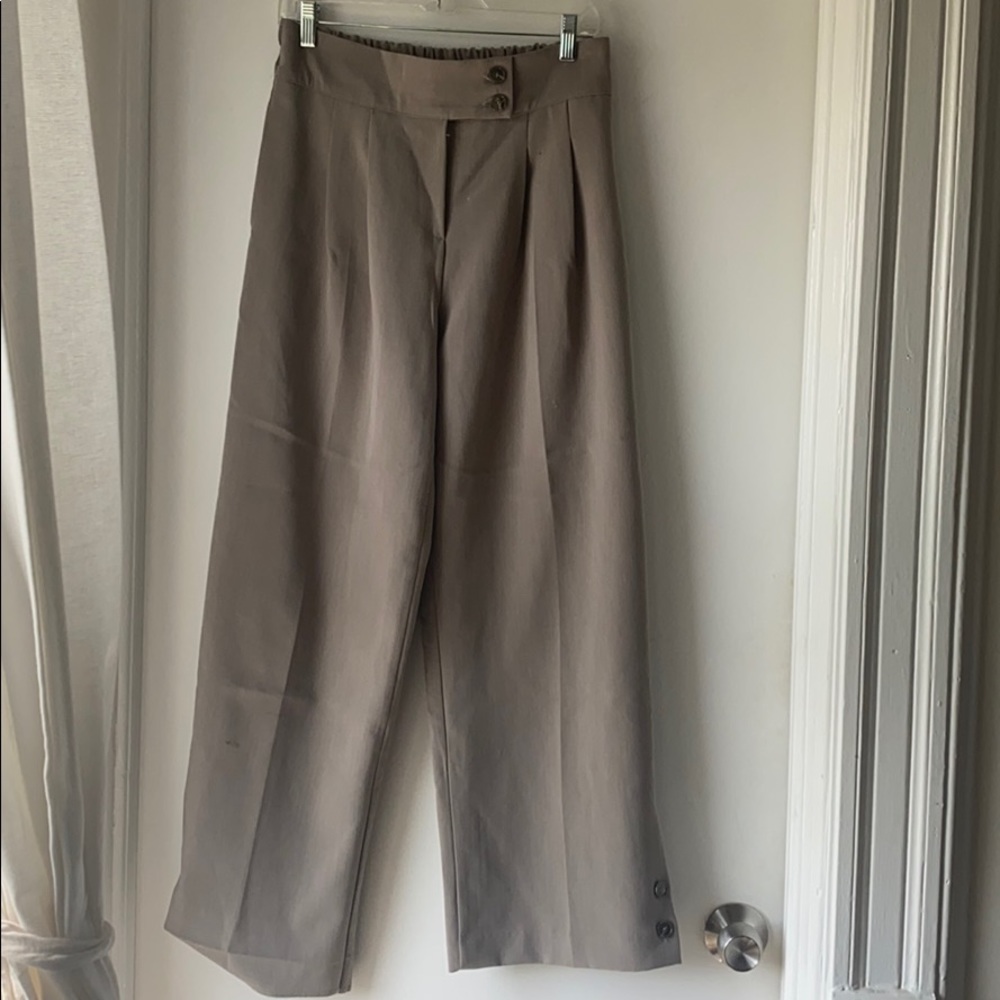 Slouchy light grey suit pants
